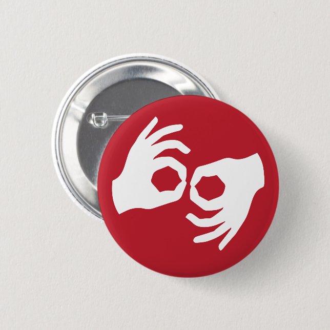 Sign language interpretation symbol button (Front & Back)