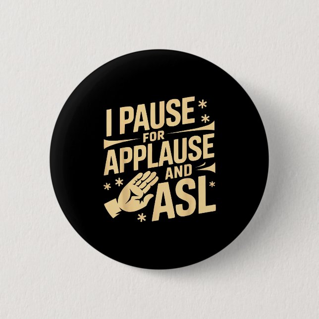 Sign language interpreter job deafness interpret button (Front)