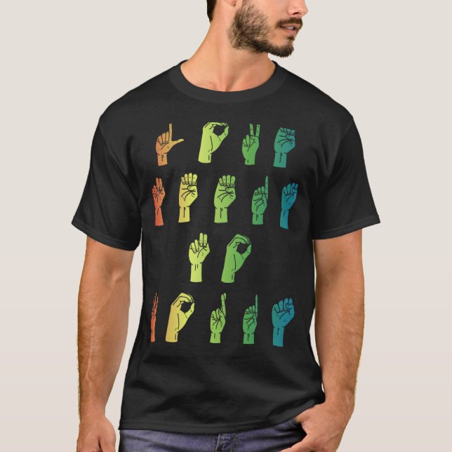 Sign Language Interpreter Love Needs No Words ASL  T-Shirt (Front)