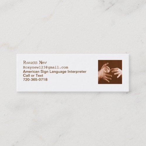 Sign Language Interpreter Business Card