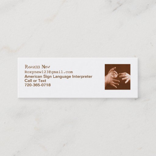 Customizable Sign Language Interpreter Business Card
