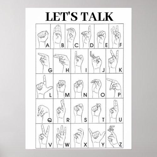 SIGN LANGUAGE LETS TALK poster