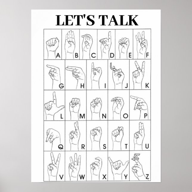 SIGN LANGUAGE LET'S TALK poster (Front)