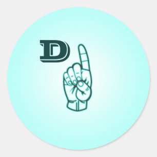Sign Language Letter D Small Stickers by Janz