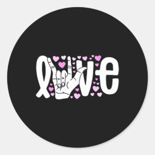 Sign Language  Love ASL  Be Kind Deaf Awareness  Classic Round Sticker