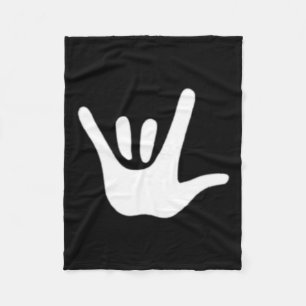 Sign Language Love Asl Deaf Awareness  Fleece Blanket