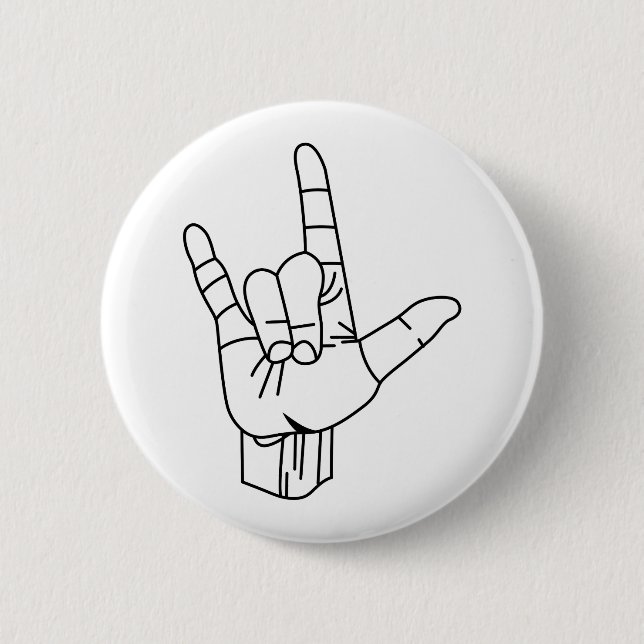 Sign Language Outline Button (Front)