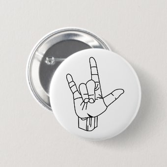 Sign Language Outline Button | Zazzle