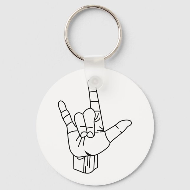 Sign Language Outline Keychain (Front)