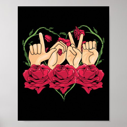 Sign Language Rose Heart Asl Awareness Deaf Person