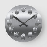 Sign Language -stainless Round Clock at Zazzle