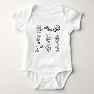Sign Language Symbols Baby Bodysuit