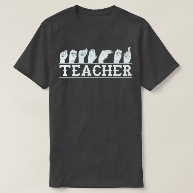 Sign language teacher ASL conversation T-Shirt (Design Front)