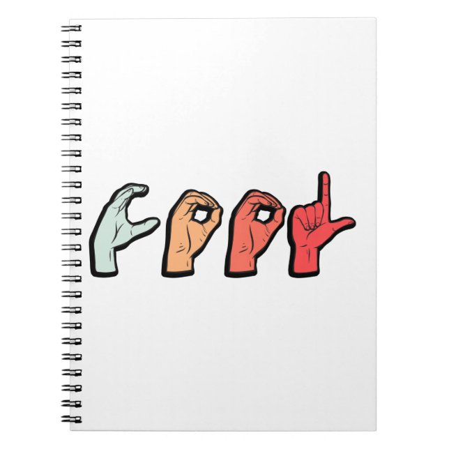 Sign Language Word ASL - Deaf Culture Notebook (Front)