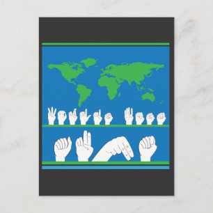 Sign Language - World's Best Aunt Postcard