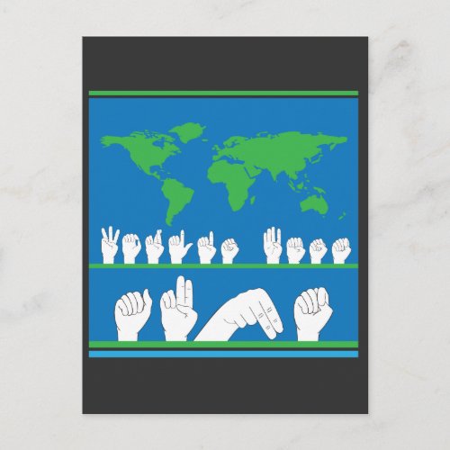 Sign Language _ Worlds Best Aunt Postcard