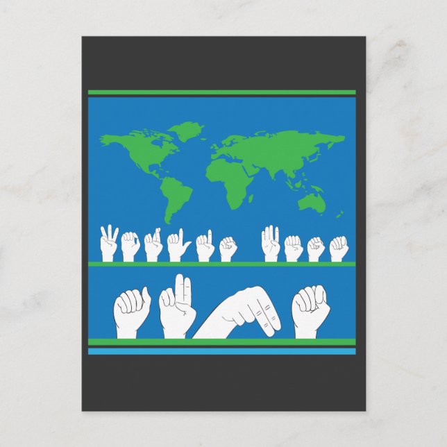 Sign Language - World's Best Aunt Postcard (Front)