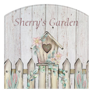 Sign "Name" Backyard Garden & Picket Fence