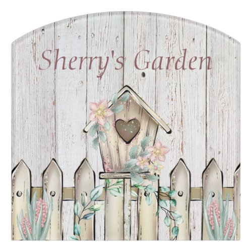 Sign Name Backyard Garden  Picket Fence