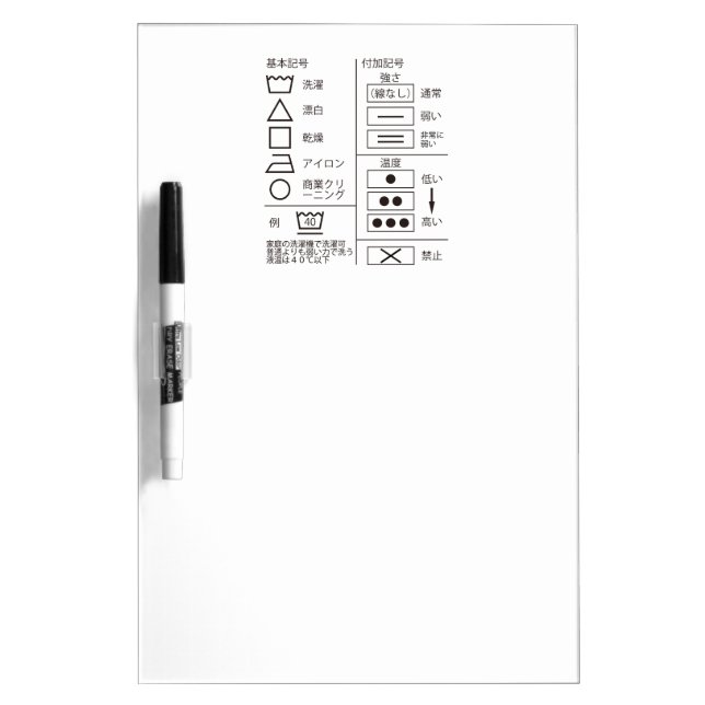 Sign of laundry indication Dry-Erase board (Front)