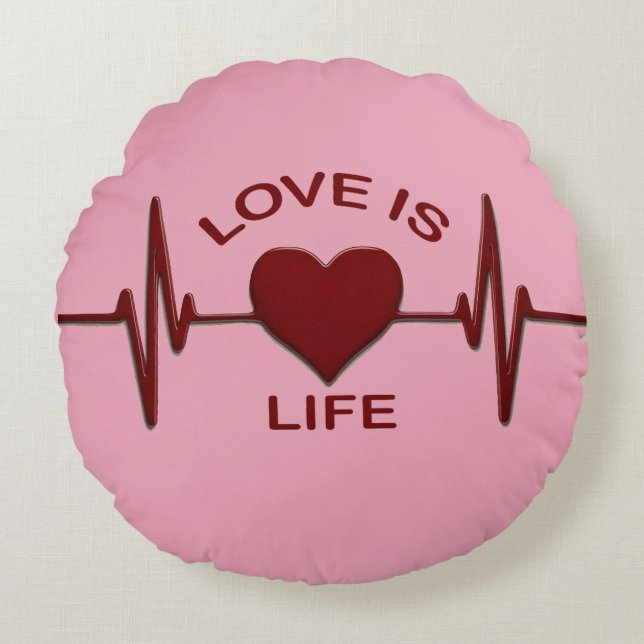 Sign of love round pillow (Front)