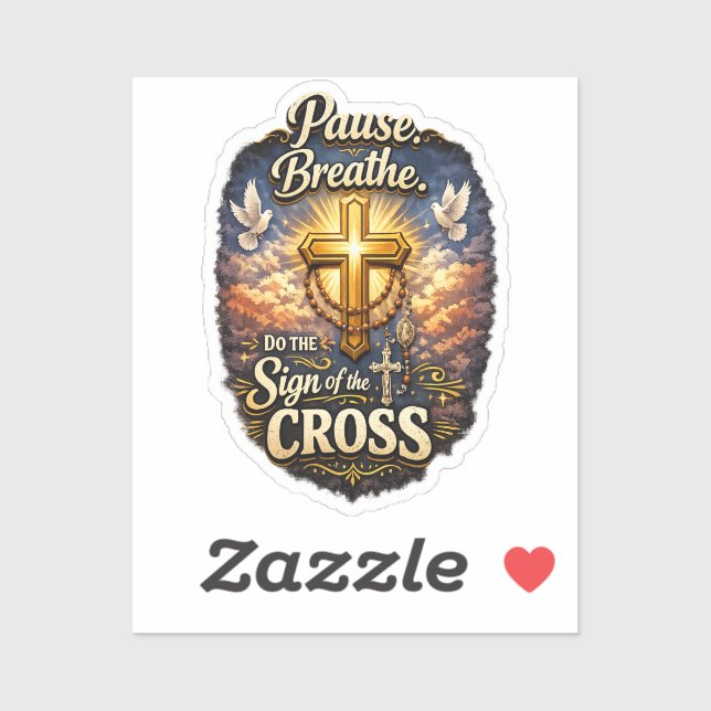 Sign of the Cross Christian Faith  Sticker (Sheet)