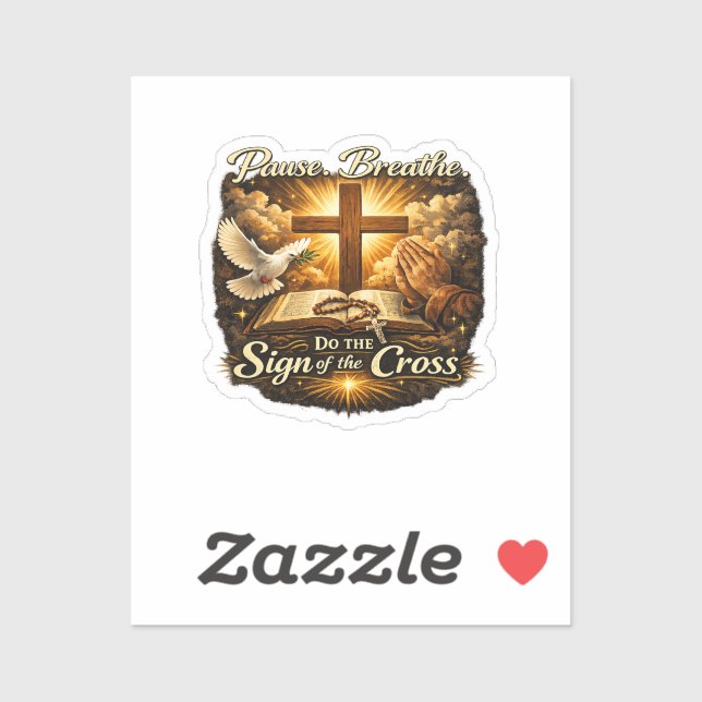 Sign of the Cross Christian Faith  Sticker (Sheet)