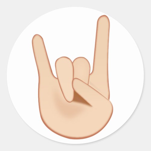 Sign of the Horns Emoji Classic Round Sticker