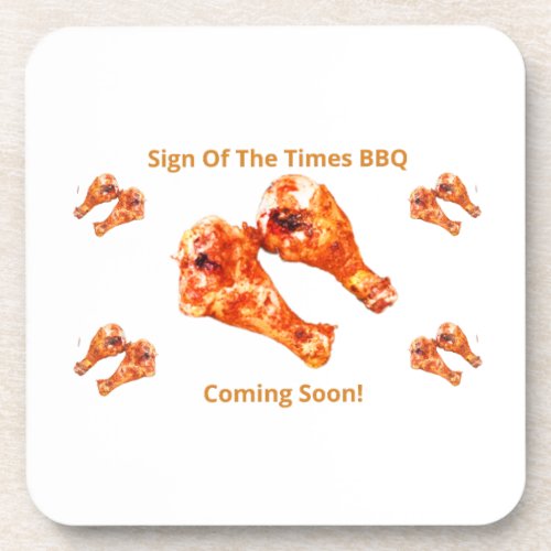 Sign of the Times BBQ Design   Beverage Coaster
