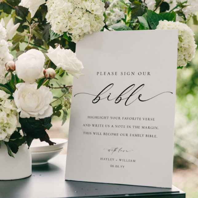 Sign Our Bible Wedding Guest Book (Bible Guest Book Sign)