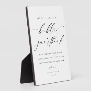 Sign Our Bible Wedding Guestbook Plaque