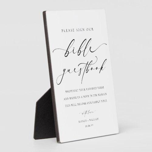Sign Our Bible Wedding Guestbook Plaque