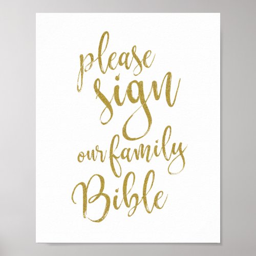 Sign our Family Bible 8x10 Wedding Signage