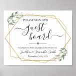 Sign Our Guest Board Wedding Shower Greenery Gold at Zazzle