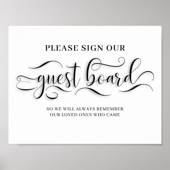 Sign Our Guest Board Wedding Sign | Zazzle.com