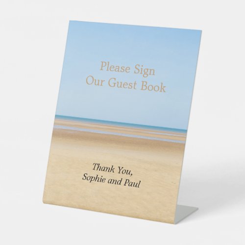 Sign Our Guest Book Beach Wedding Pedestal Sign