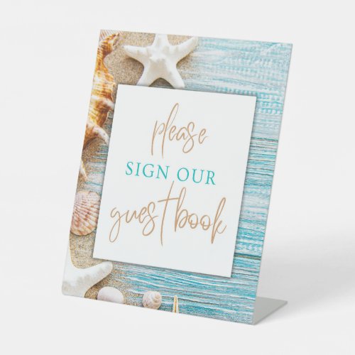 Sign Our Guest book sign _ beach seashell theme Pl
