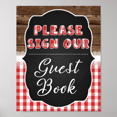 Sign our Guest Book Sign _ Red Baby Q