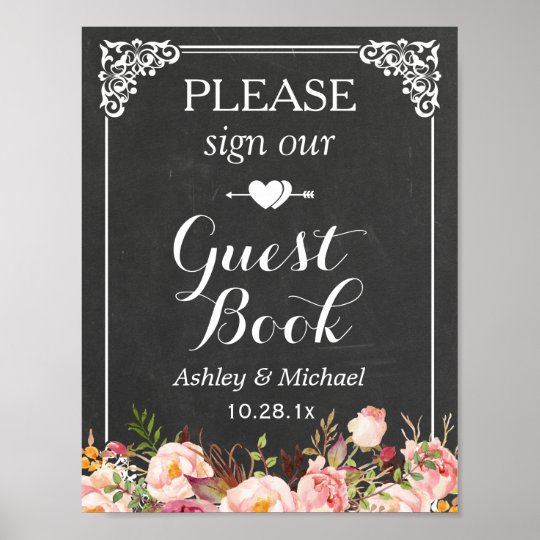Sign Our Guestbook | Chalkboard Wedding Sign | Zazzle.com