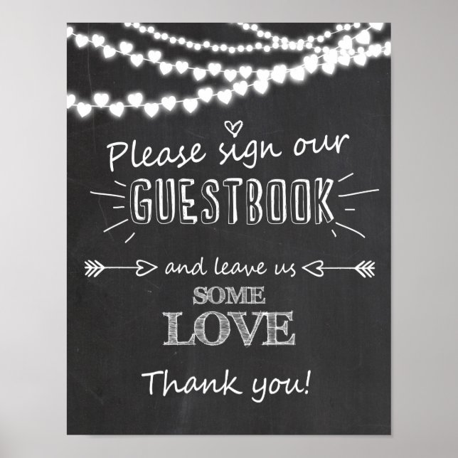 Sign our Wedding guestbook sign chalkboard (Front)