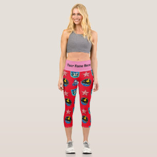 Sign Patches High Waisted Capris
