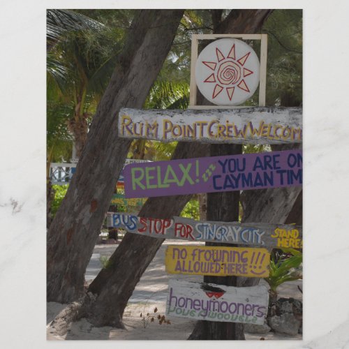 Sign post Rum Point Grand Cayman