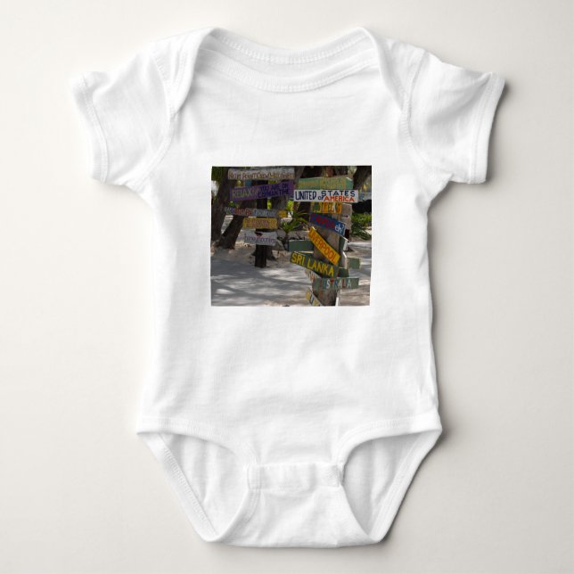 Sign Post Rum Point Grand Cayman Baby Bodysuit (Front)