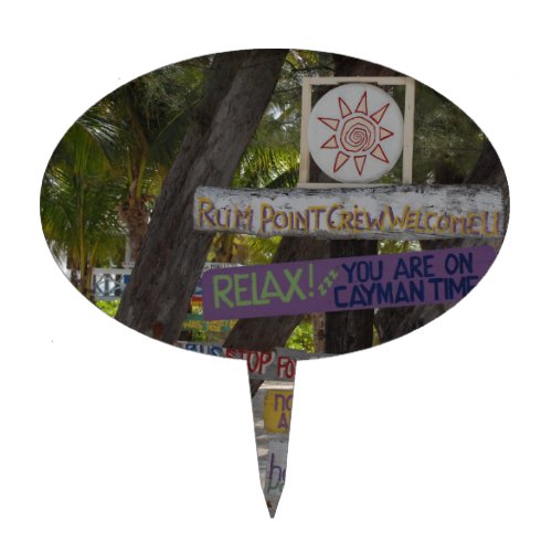 Sign post Rum Point Grand Cayman Cake Topper