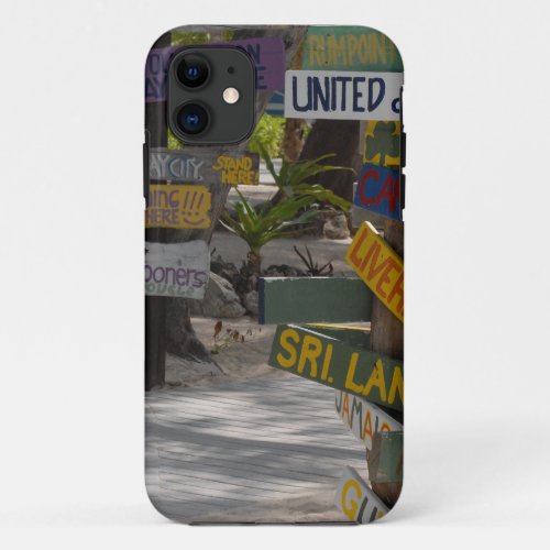 Sign Post Rum Point Grand Cayman iPhone 11 Case