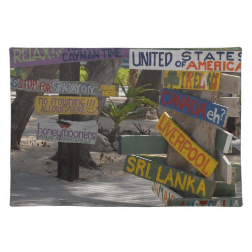 Sign Post Rum Point Grand Cayman Cloth Placemat