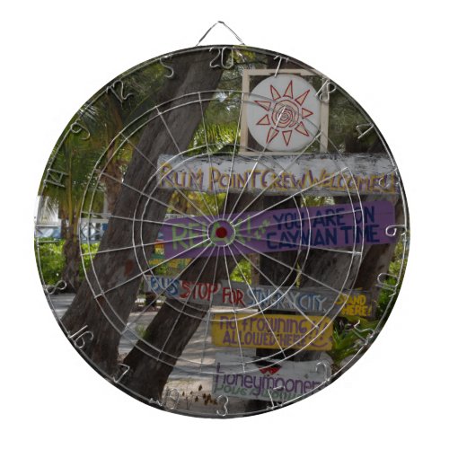 Sign post Rum Point Grand Cayman Dartboard With Darts