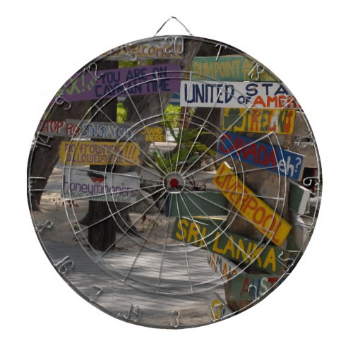 Sign Post Rum Point Grand Cayman Dartboard With Darts