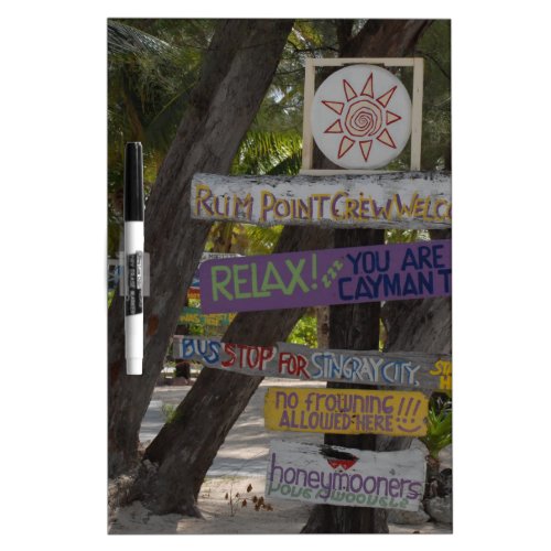 Sign post Rum Point Grand Cayman Dry Erase Board