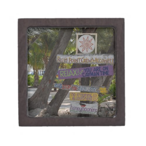 Sign post Rum Point Grand Cayman Jewelry Box